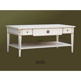 Long Coffee table with drawer, white, 108x60x47cm