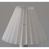 Pleated lamp shade of white flax fabric, side length 11cm