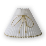 White pleated lamp shade with GOLD wire, fits Asmussen table lamp with 3 drops, sidelength 14cm