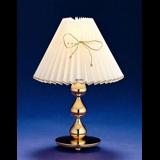 Hvid plissé lampeskærm med GULD-tråd, passer til Asmussen dråbe lampe med 3 dråber, sidelængde 14cm