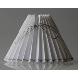 Hvid plissé lampeskærm med SØLV-tråd, passer til Asmussen dråbe lampe med 3 dråber, sidelængde 14cm