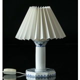 Pleated lamp shade of off white chintz fabric, sidelength 15cm