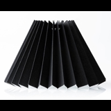 Pleated lamp shade of black chintz fabric, sidelength 18cm