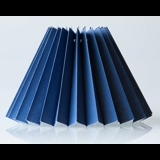 Pleated lamp shade of blue chintz fabric, sidelength 18cm