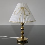 White pleated lamp shade with GOLD wire, fits Asmussen table lamp with 4 drops, sidelength 21cm