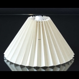 Pleated lamp shade of white flax fabric sidelength 21cm to reading lamp - For E27 socket with rings