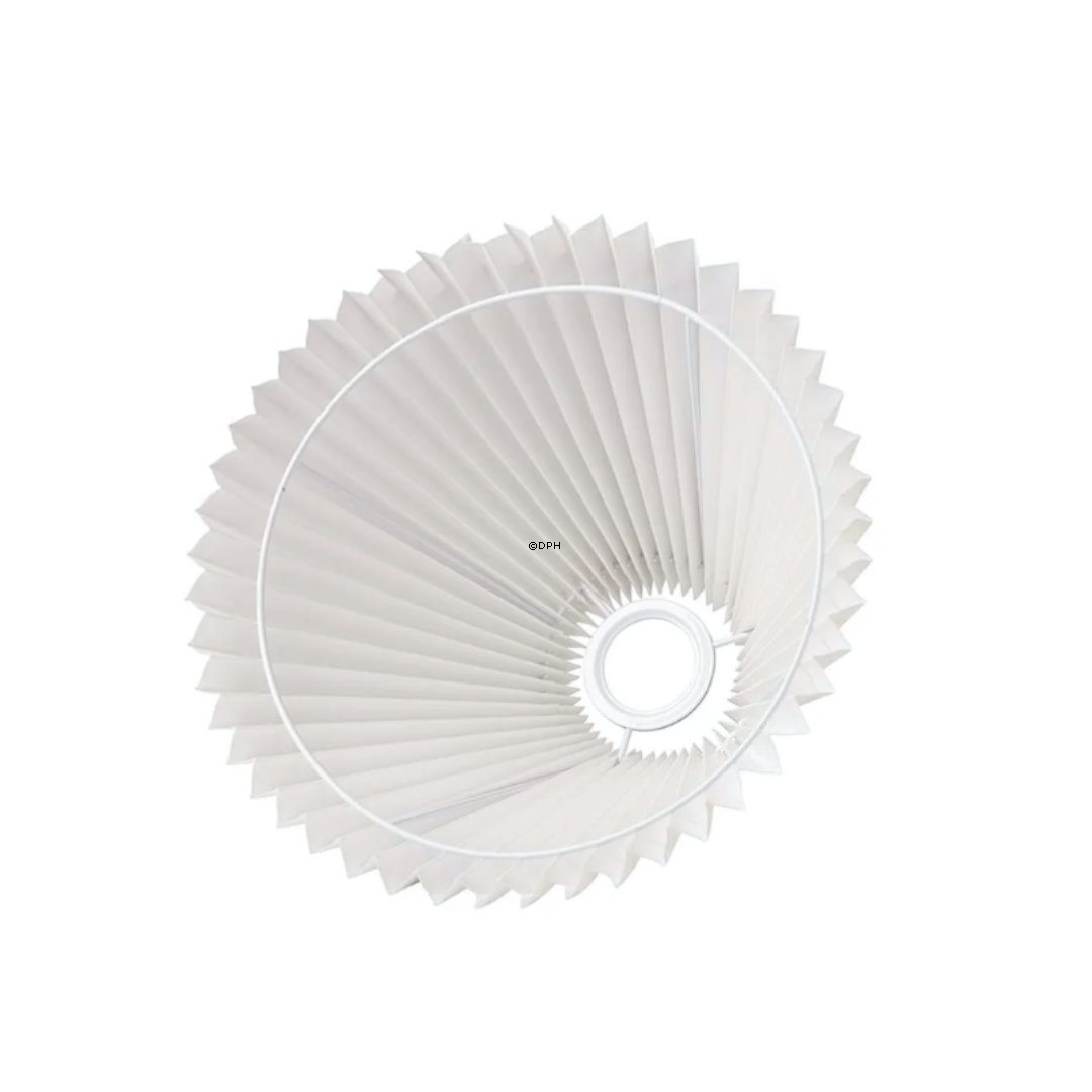 Hvid plisse lampeskærm til læselampe 21 cm i sidemål til E27 fatning med gevind og omløbsringe