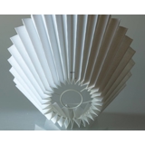 Pleated lamp shade of white flax fabric sidelength 21cm to reading lamp - For E27 socket with rings Ø40mm