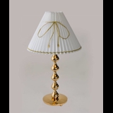White pleated lamp shade with gold wire, fits Asmussen table lamp with 5 drops, sidelength 23cm