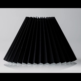 Pleated lamp shade of black chintz fabric, sidelength 23cm
