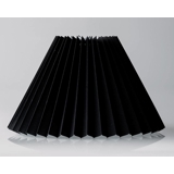Pleated lamp shade of black chintz fabric, sidelength 25cm