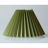 Plissé lampeskærm i vissengrøn chintz stof, sidelængde 25cm