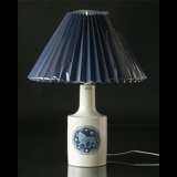 Pleated lamp shade of blue chintz fabric, sidelength 25cm