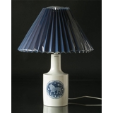 Pleated lamp shade of blue chintz fabric, sidelength 25cm