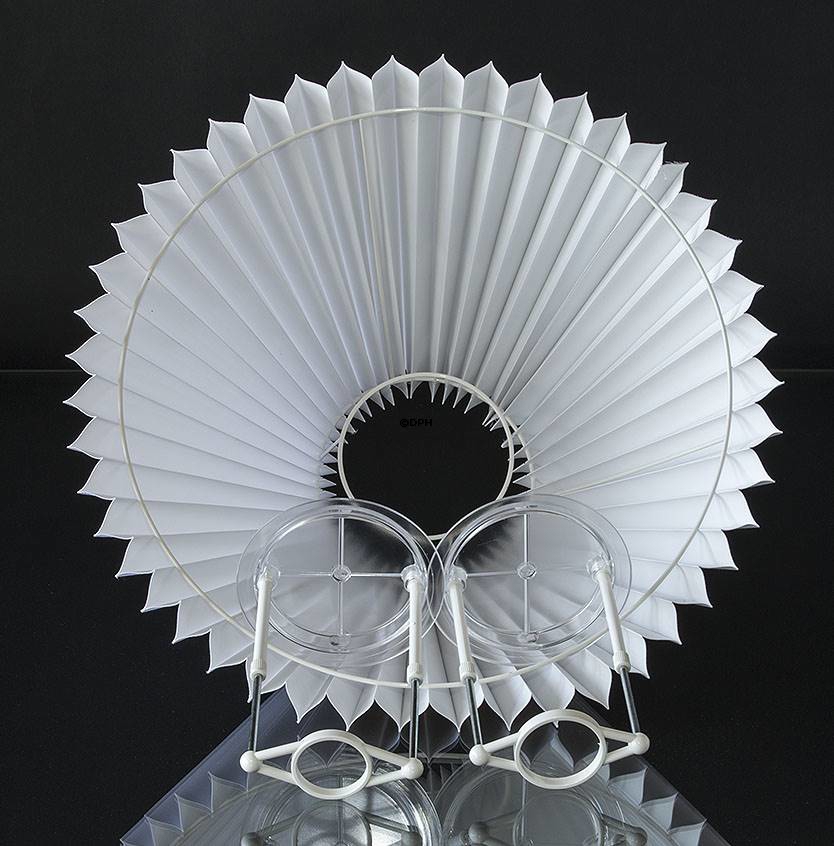 Plissé lampeskærm i blå chintz stof, sidelængde 25cm