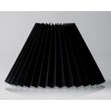 Pleated lamp shade of black chintz fabric, sidelength 30cm