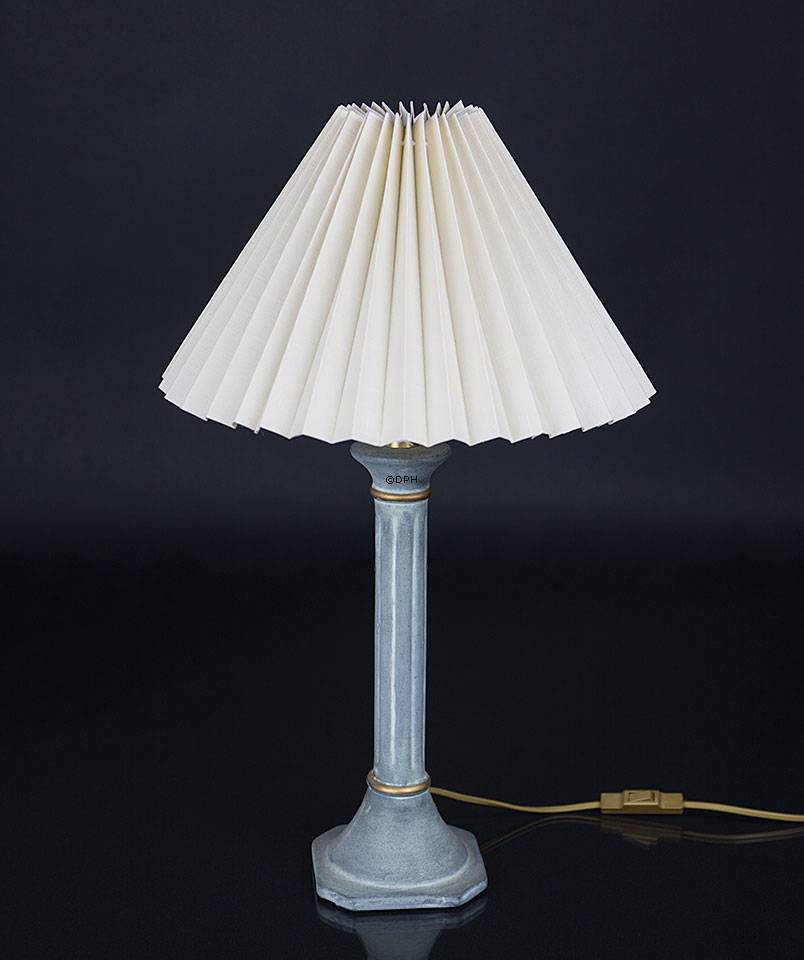 Plisséskærm i off white hørstof - 33cm