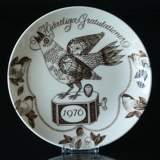 1976 Gustavsberg Congratulations plate, Design: Per Beckman