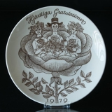 1979 Gustavsberg Congratulations plate, Design: Per Beckman