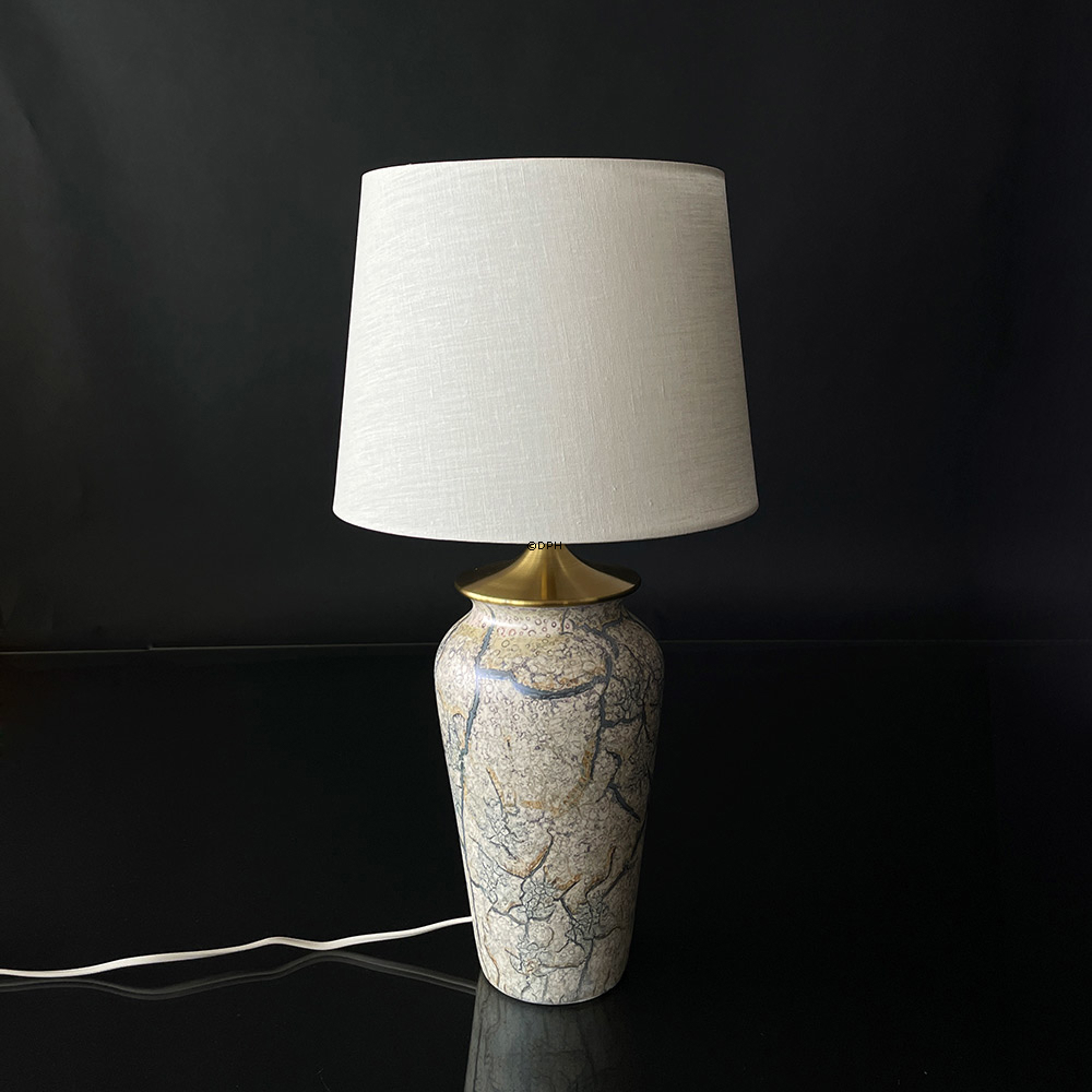 Rund cylinderformet lampeskærm 23 cm i højden, off white hørstof