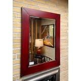 Mirror, antique red finish