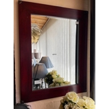 Mirror, antique red finish