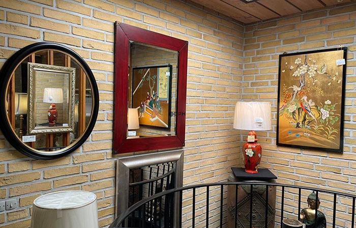 Spejl, antik rød finish