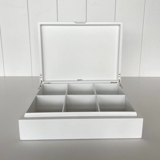 Hvid Opbevaringsæske med 6 rum 27x20x7cm