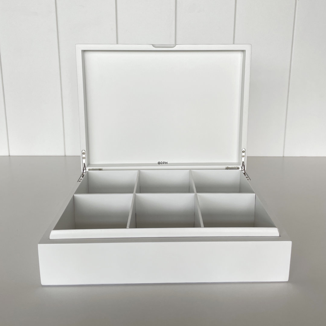 Hvid Opbevaringsæske med 6 rum 27x20x7cm