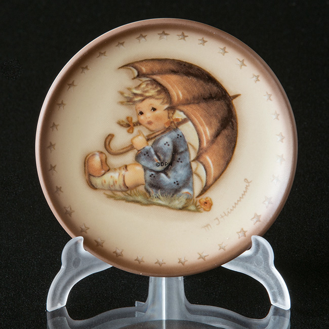 Årsplaquette, Hummel 1982 Pige med paraply, Mini platte