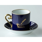 1977 Hackefors Cobalt Blue fairytale cup and saucer, Thumbelina