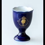 In memory of Gustav VI Adolf Hackefors Cobalt Blue King Egg Cup
