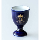 Birth of Princess Victoria 1977 Hackefors Cobalt Blue King Egg Cup