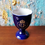 Birth of Princess Victoria 1977 Hackefors Cobalt Blue King Egg Cup