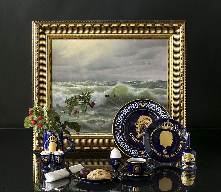 Prinsesse Victorias fødsel 1977 Hackefors koboltblå kongeæggerbæger