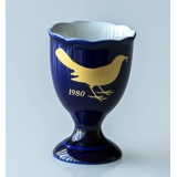 1980 Hackefors Cobalt Blue Egg Cup Blackbird