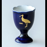 1986 Hackefors Cobalt Blue Egg Cup Stork