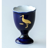 1986 Hackefors Cobalt Blue Egg Cup Stork