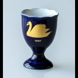 1987 Hackefors Cobalt Blue Egg Cup Swan