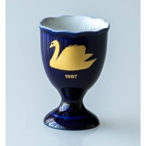 1987 Hackefors Cobalt Blue Egg Cup Swan