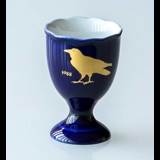 1988 Hackefors Cobalt Blue Egg Cup Raven