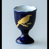 1991 Hackefors Cobalt Blue Egg Cup Eurasian Magpie