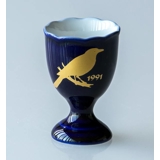 1991 Hackefors Cobalt Blue Egg Cup Eurasian Magpie