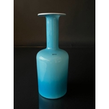 Holmegaard Otto Brauer Vase, schönes Blau mit weißer Innenseite
, Höhe 30cm