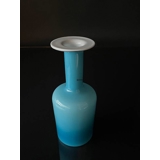 Holmegaard Otto Brauer vase, nice blue with white inside
, height 30 cm