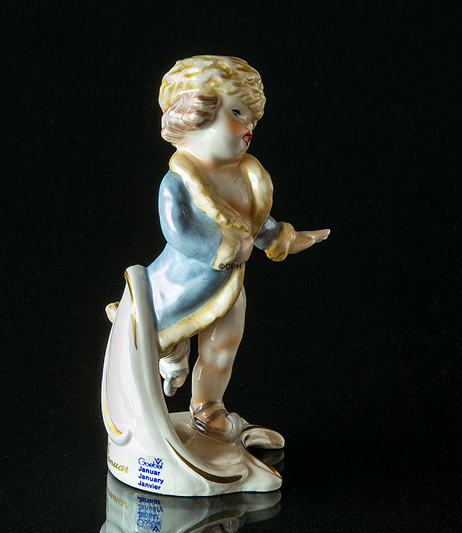 Goebel Hummel månedsfigur Januar pige der skøjter