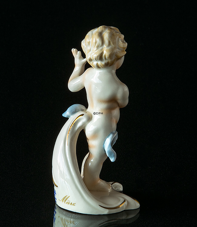 Goebel Hummel månedsfigur Marts pige med blomster