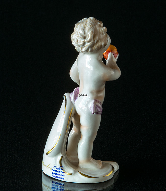 Goebel Hummel månedsfigur september dreng med æbler