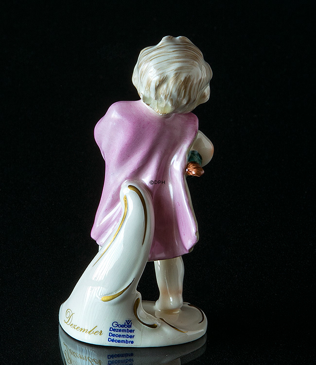 Goebel Hummel månedsfigur december pige med juletræ og gaver