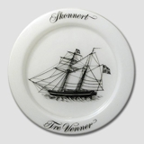 1972 Holmegaard Ship plate, the fregat Three Friends